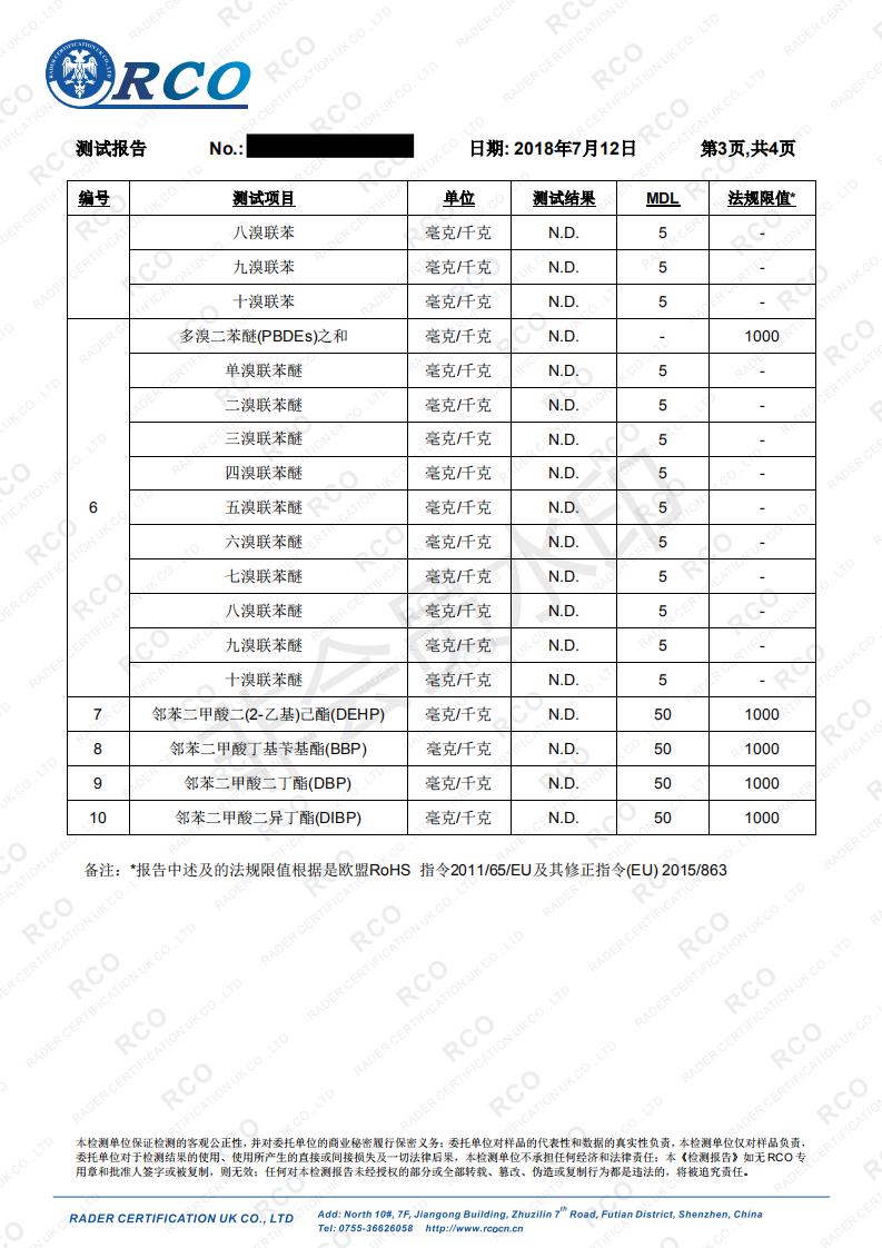 RoHS测试_RoHS测试报告